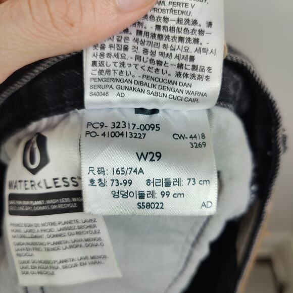 Levis 501 Original Shorts Womens 29 Trashed Black Distressed Cut Offs Button Fly - Picture 8 of 9